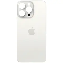 MR1_101953 Задня кришка (скло) для iphone 15 pro max білий (великий виріз під камеру) PRC