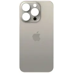 MR1_101968 Задня кришка (скло) для iphone 15 pro natural titanium (великий виріз під камеру) PRC