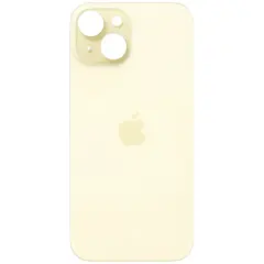 MR1_101969 Задня кришка (скло) для iphone 15 жовтий (великий виріз під камеру) PRC