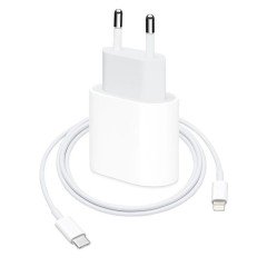 MR3_107149 Зарядний пристрій apple 18w type-c, кабель pd type-c to lightning, білий PRC