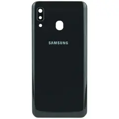 MR1_103145 Задня частина корпусу для samsung galaxy a20 sm-a205 чорний (з склом камери) PRC