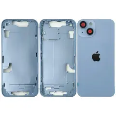 MR1_105005 Корпус телефона для iphone 14 (з кнопками та sim-лотком) синій, (eu, uk: sim, esim) PRC