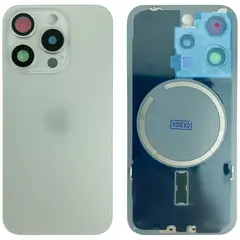 MR1_106183 Задня кришка (скло) для iphone 15 pro natural titanium (з рамкою) PRC