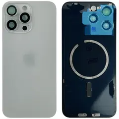 MR1_106192 Задня кришка (скло) для iphone 15 pro max natural titanium (з рамкою) PRC
