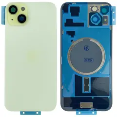 MR1_106899 Задня кришка (скло) для iphone 15 plus жовтий (з рамкою) PRC