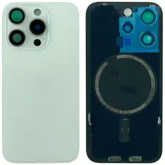 MR1_106903 Задня кришка (скло) для iphone 15 pro білий titanium (з рамкою) PRC