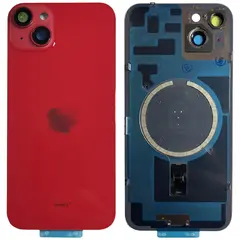MR1_106911 Задня кришка (скло) для iphone 14 plus червоний (з рамкою) PRC