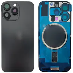 MR1_108042 Задня кришка (скло) для iphone 16 pro чорний titanium (з рамкою) PRC