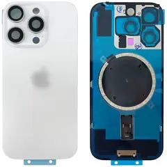 MR1_108043 Задня кришка (скло) для iphone 16 pro білий titanium (з рамкою) PRC