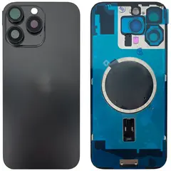 MR1_108045 Задня кришка (скло) для iphone 16 pro max чорний titanium (з рамкою) PRC