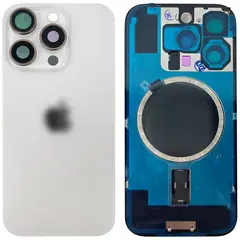 MR1_108046 Задня кришка (скло) для iphone 16 pro max білий titanium (з рамкою) PRC