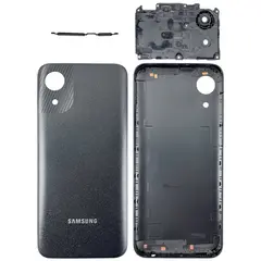 MR1_108088 Задня частина корпусу для samsung galaxy a03 core sm-a032f чорний (з склом камери) PRC