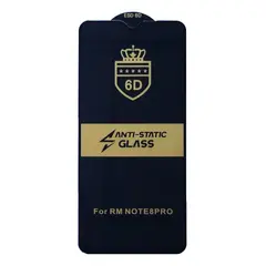 ЗАХИСНЕ СКЛО 6D ANTI-STATIC ДЛЯ REDMI NOTE 8 PRO, ЧОРНИЙ (ТЕХ. ПАК)