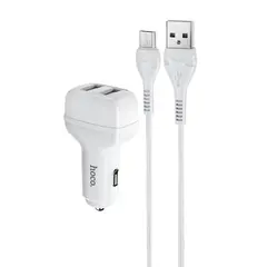 АВТОМОБІЛЬНИЙ ЗАРЯДНИЙ ПРИСТРІЙ 4IN1 HOCO Z36 LEADER 2USB, 2,4A + CABLE MICRO, ЧОРНИЙ
