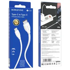 MR1_110004 Кабель usb type-c borofone bx-19 (1 m, 3a) білий BOROFONE