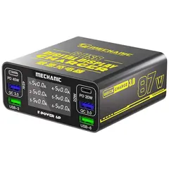 MR1_111917 Зарядний пристрій mechanic f-power 6p (2 usb-a, 2 usb-a qc3.0, 2 pd type-c) 87w MECHANIC