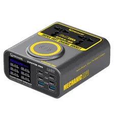 MR1_112058 Зарядний пристрій mechanic s-power pro (2 usb-a qc3.0, 4 type-c pd, бездротова заряджання) 135w MECHANIC