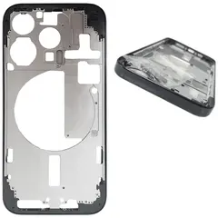 MR1_112242 Середня частина корпусу для iphone 15 pro чорний titanium (ver. eu), (з sim лотком) PRC