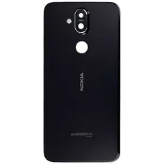 MR1_113129 Задня частина корпусу для nokia 8.1, nokia x7 чорний (з склом камери) (prc) NOKIA