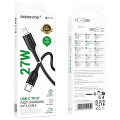 MR1_114521 Кабель type-c -lightning borofone bx119 (27w, 1 m) чорний BOROFONE