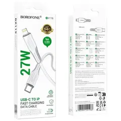 MR1_114522 Кабель type-c -lightning borofone bx119 (27w, 1 m) білий BOROFONE