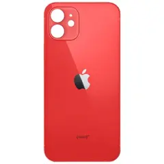MR1_82298 Задня кришка (скло) для iphone 12 червоний (великий виріз під камеру) PRC