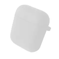 ЧОХОЛ ДЛЯ AIRPODS 1, 2 SILICONE CASE, MICROFIBER, БІЛИЙ