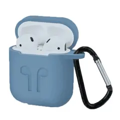 ЧОХОЛ ДЛЯ AIRPODS СИЛІКОНОВИЙ LOGO 2IN1 (+ КАРАБИН) (ТЕХ. ПАК) LILAC
