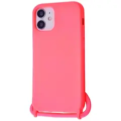MR1_83738 Чохол (lanyard case) для iphone 12 mini зі шнурком bright рожевий PRC