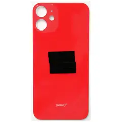 MR1_83891 Задня кришка (скло) для iphone 12 mini червоний (великий виріз під камеру) PRC
