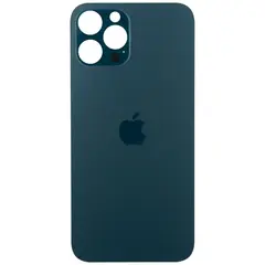 MR1_83901 Задня кришка (скло) для iphone 12 pro max синій (великий виріз під камеру), op PRC