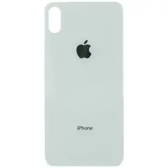 MR1_84898 Задня кришка (скло) для iphone xs max сріблястий (великий виріз під камеру) PRC