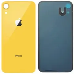 MR1_84906 Задня кришка (скло) для iphone xr жовтий (великий виріз під камеру) PRC