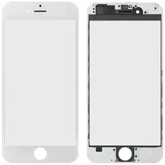 MR1_91281 Скло дисплея для переклеювання iphone 6 (4.7) білий у зборі з frame PRC