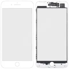 MR1_91291 Скло дисплея для переклеювання iphone 7 plus білий у зборі з frame PRC