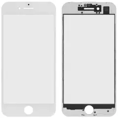 MR1_92546 Скло дисплея для переклеювання iphone 7 (4.7) з рамкою та oca білий PRC
