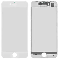 MR1_93497 Скло дисплея для переклеювання iphone 8, se (2020) білий у зборі з frame PRC