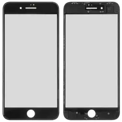 MR1_93498 Скло дисплея для переклеювання iphone 8 plus чорний у зборі з frame PRC