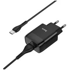 MR1_98703 Зарядний пристрій hoco c72q (кабель type-c, 18w, qc3.0) білий HOCO
