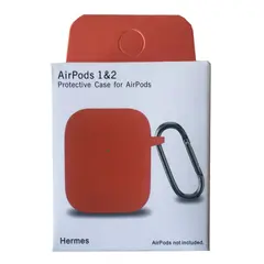 ЧОХОЛ ДЛЯ AIRPODS 1, 2 SILICON SLIM (+ КАРАБИН) NEW BOX HERMES