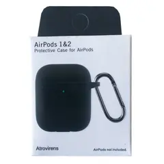 ЧОХОЛ ДЛЯ AIRPODS 1, 2 SILICON SLIM (+ КАРАБИН) NEW BOX ATROVIRENS