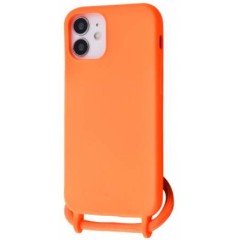 MR1_83742 Чехол lanyard case для iphone 12 mini со шнурком оранжевый LANYARD CASE
