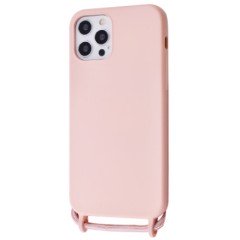 MR1_83743 Чохол lanyard case для iphone 12 mini зі шнурком рожевий sand LANYARD CASE