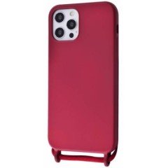 MR1_83744 Чехол lanyard case для iphone 12 mini со шнурком rose красный LANYARD CASE