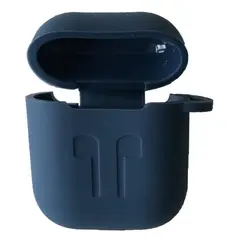 MR4_39435 Чохол для airpods силіконовий logo 2in1 (+ карабин) (тех. пак) midnight синій 
