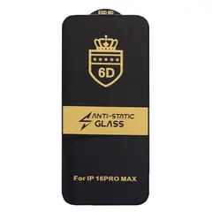 ЗАХИСНЕ СКЛО 6D ANTI-STATIC ДЛЯ IPHONE 16 PRO MAX, ЧОРНИЙ (ТЕХ. ПАК)