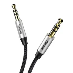 КАБЕЛЬ AUX AUDIO BASEUS YIVEN M30 1,5M, ЧОРНИЙ-SILVER CAM30-CS1