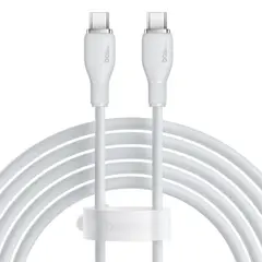 КАБЕЛЬ PD BASEUS PUDDING SERIES FAST CHARGING CABLE TYPE-C TO TYPE-C 100W 2M, БІЛИЙ P10355702221-01