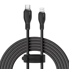 КАБЕЛЬ PD BASEUS PUDDING SERIES FAST CHARGING CABLE TYPE-C TO LIGHTNING 20W 2M, ЧОРНИЙ P10355701111-01