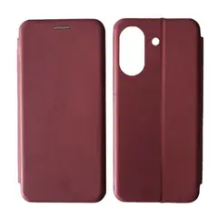 ЧОХОЛ-КНИЖКА LEVEL ДЛЯ REDMI 13C, POCO C65 MARSALA